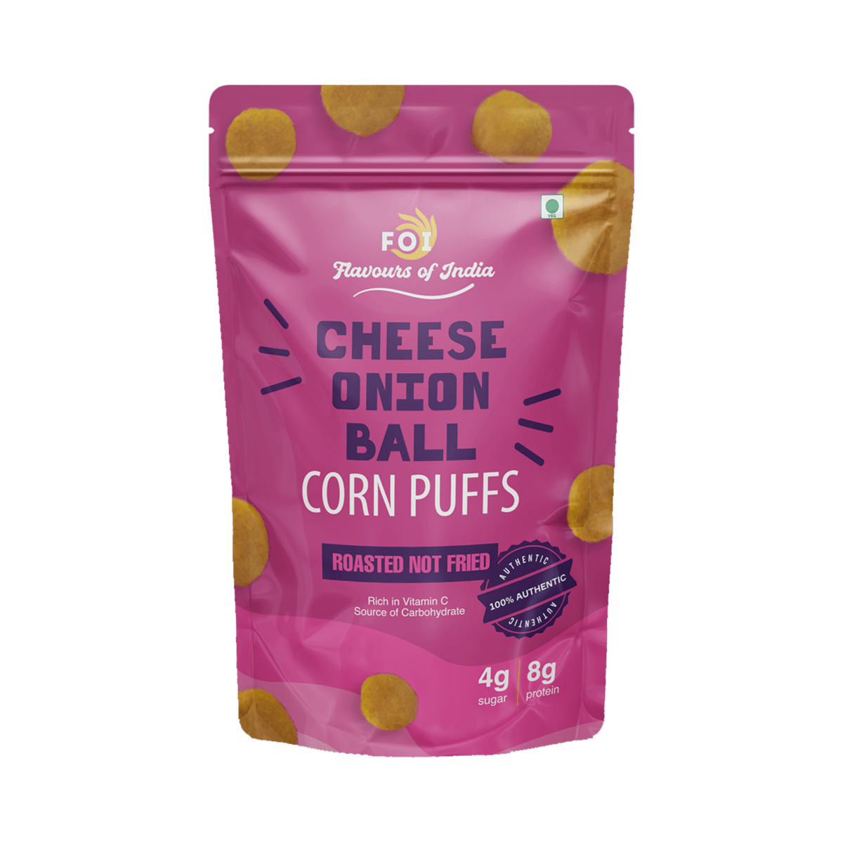 Corn Puffs - Cheese n Onion Balls - FOI Flavours Of India